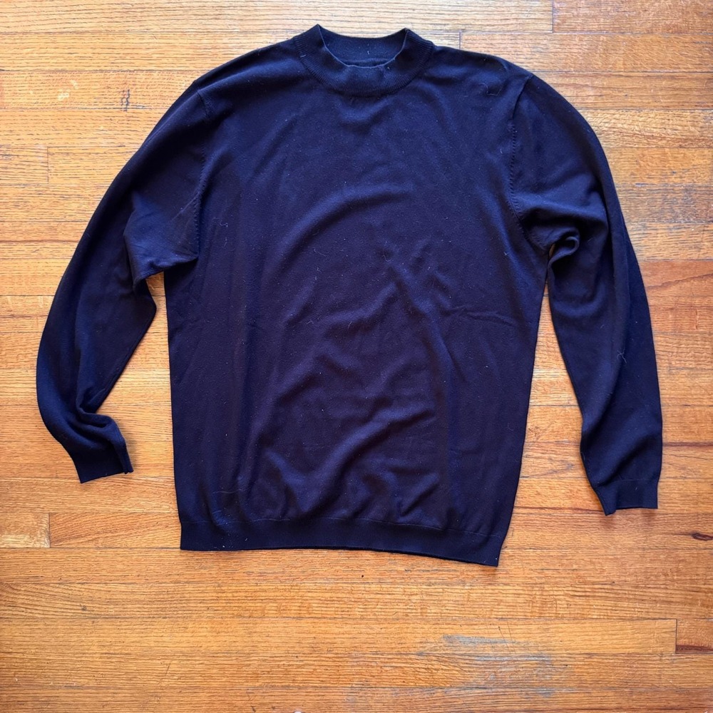 Zara Mens Mock Neck Knit Sweater Long‎ Sleeve Pullover Top Casual Large